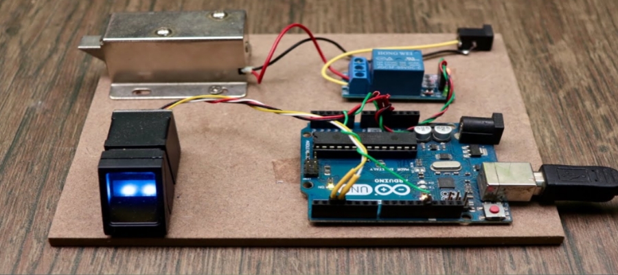 Fingerprint door lock project setup